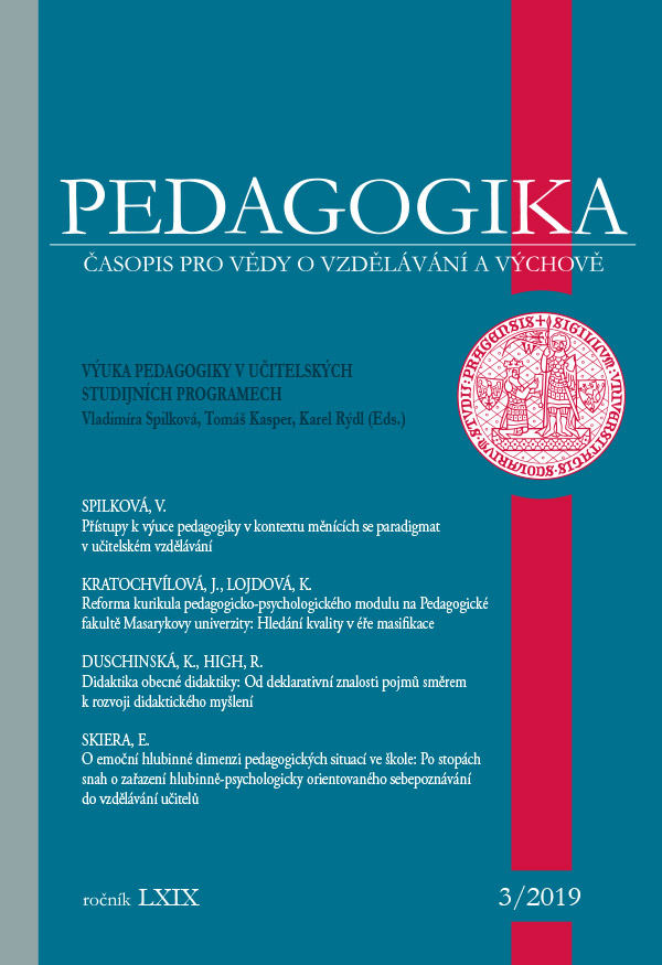 					Náhled Vol 69 No 3 (2019): Výuka pedagogiky v učitelských studijních programech
				